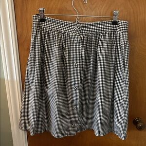 Vintage Russ Black and White Checkered A-Line Skirt